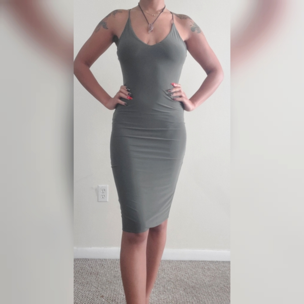 Olive Green Midi Dress